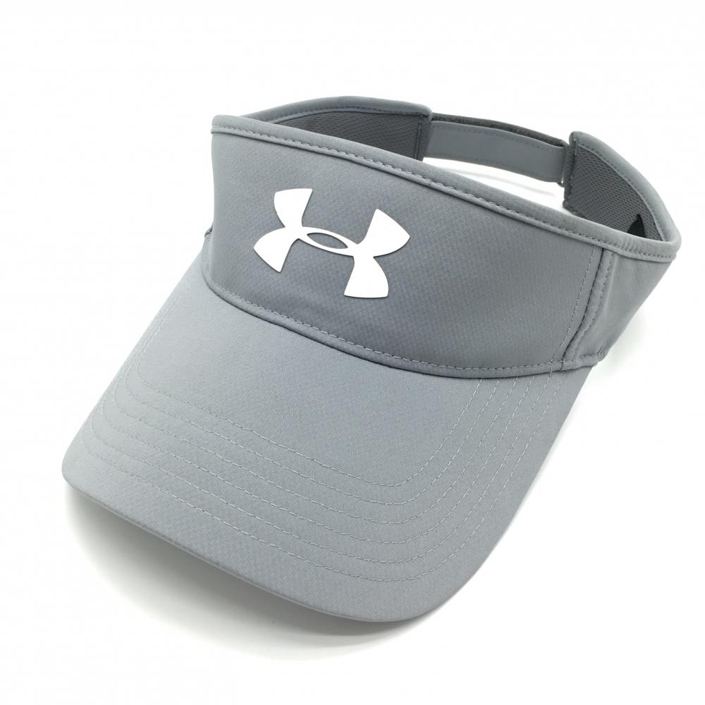 アンダーアーマー サンバイザー グレー×白 OSFA  ゴルフウェア UNDER ARMOUR