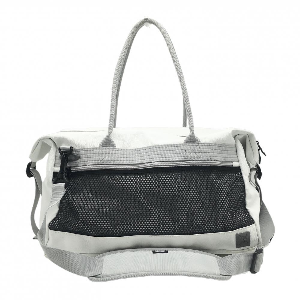 オークリー ボストンバッグ 白×ライトグレー 内外ポケット ショルダーストラップ付 ゴルフ Oakley