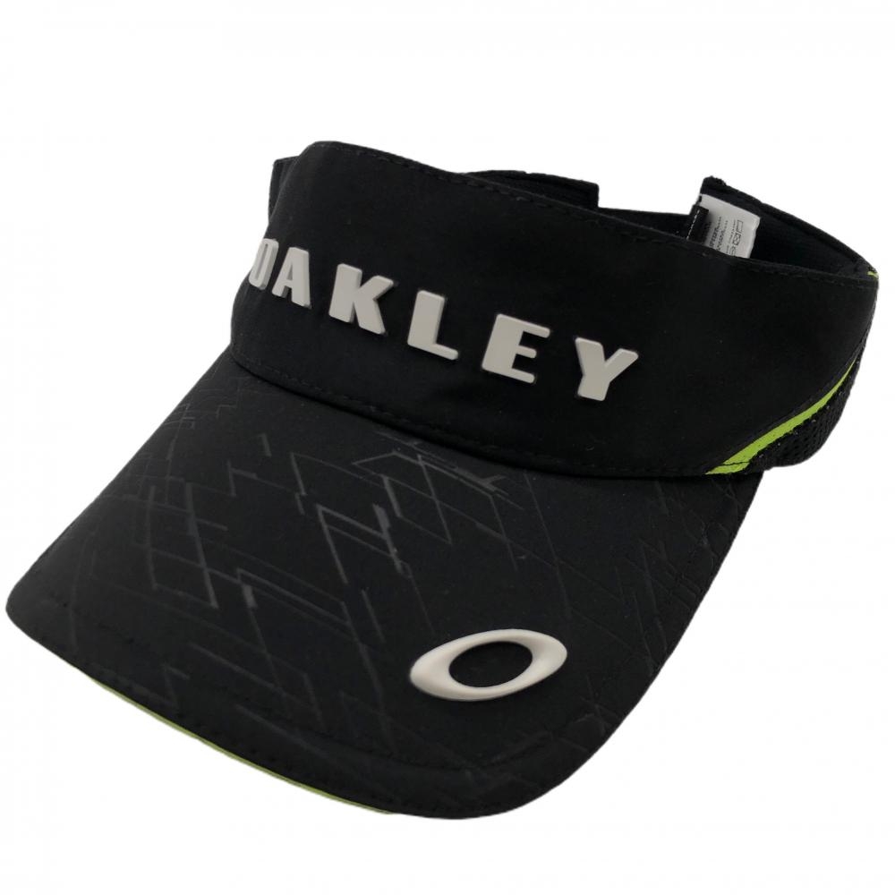 【超美品】オークリー サンバイザー 黒×白 つば柄 シリコンロゴ ゴルフウェア Oakley 画像