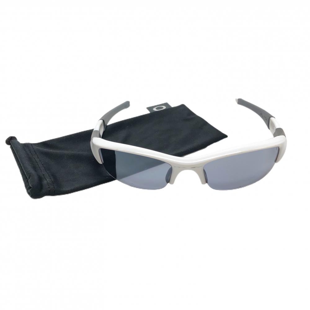 オークリー スポーツサングラス 白×グレー 03-882J 収納袋付  ゴルフ Oakley