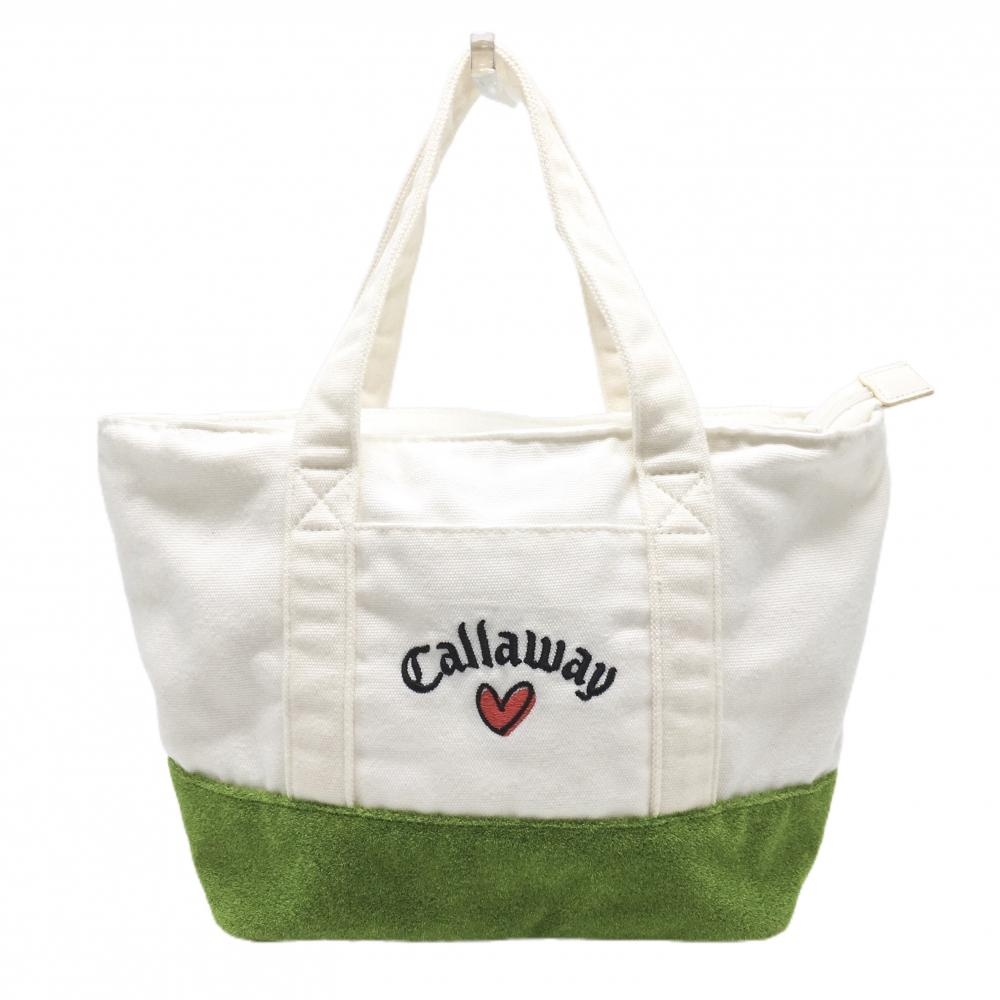 キャロウェイ カートバッグ 白×グリーン ハート ロゴ刺しゅう ゴルフ Callaway