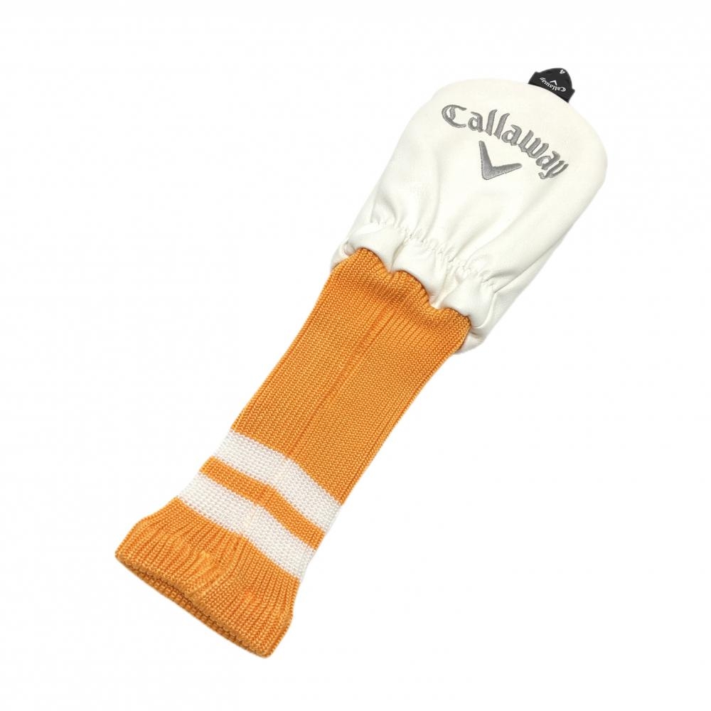 【超美品】キャロウェイ ヘッドカバー(FW) 白×オレンジ フェアウェイウッド ロゴ刺しゅうゴルフ Callaway