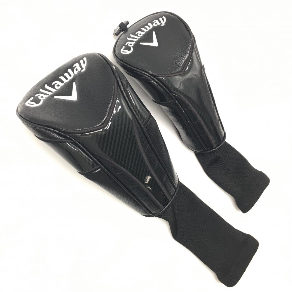 キャロウェイ ヘッドカバー２点セット(DR FW) 黒×白 ロゴ刺しゅうゴルフ Callaway