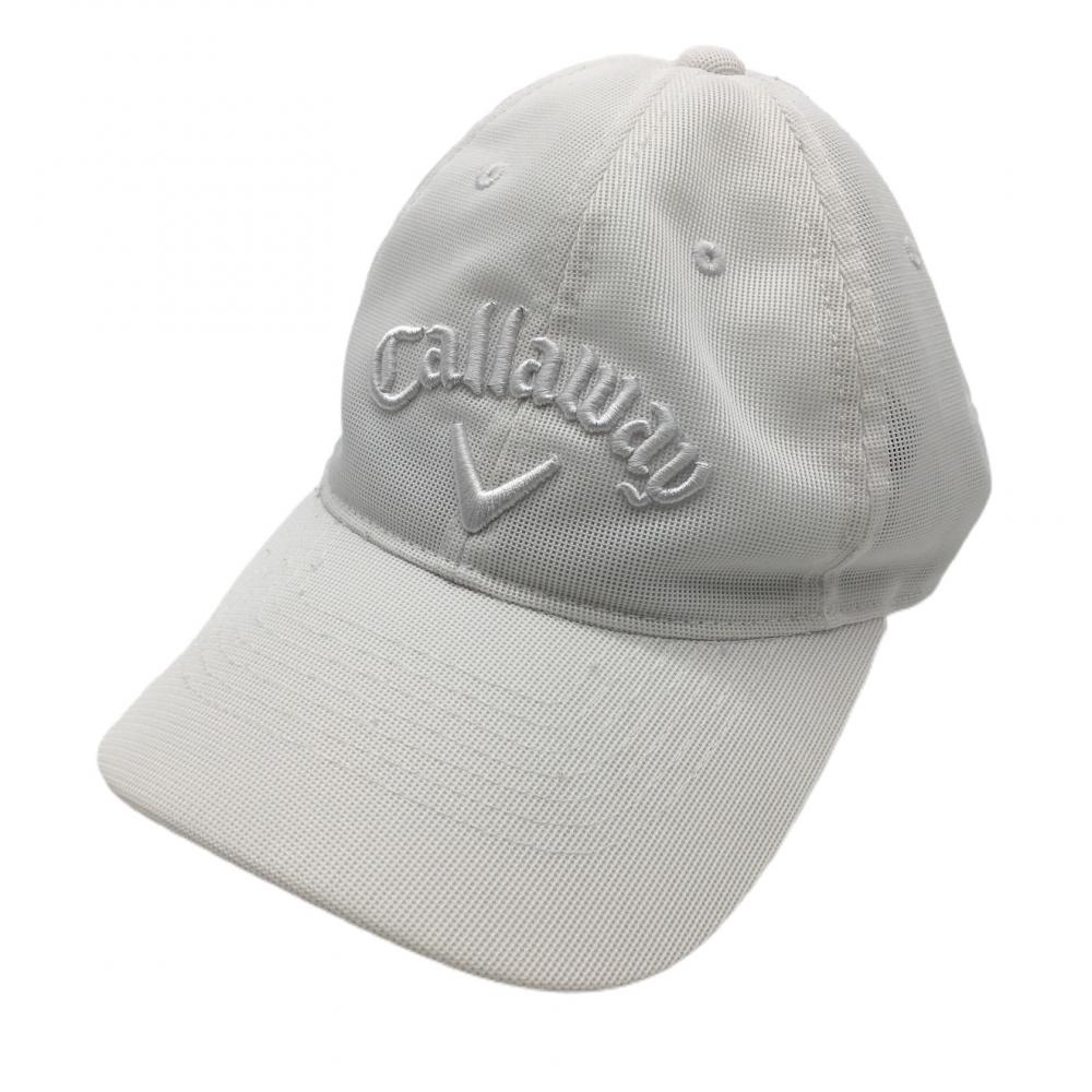 【美品】キャロウェイ メッシュキャップ 白 ロゴ刺しゅう ゴルフウェア 2022年モデル Callaway 画像