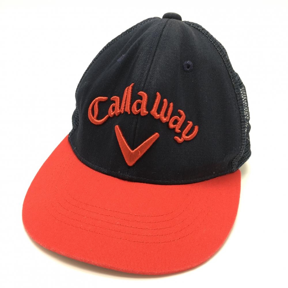 キャロウェイ メッシュキャップ ネイビー×レッド ロゴ刺しゅう  FR ゴルフウェア Callaway