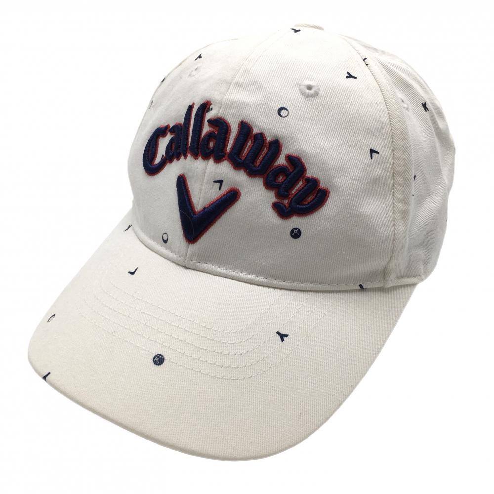 キャロウェイ キャップ 白×ネイビー 立体ロゴ刺しゅう FR  ゴルフウェア Callaway