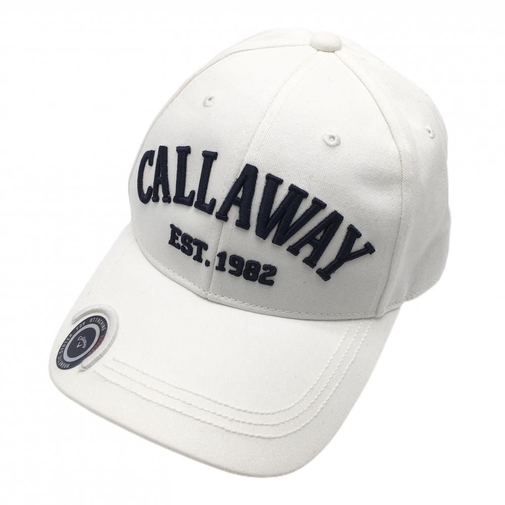 【美品】キャロウェイ キャップ 白×ネイビー ロゴ刺しゅう  FR  ゴルフウェア 2023年モデル Callaway