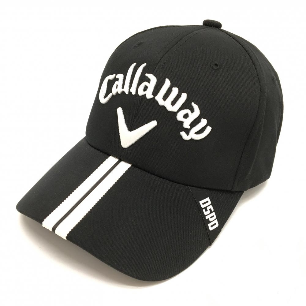 【美品】キャロウェイ キャップ 黒×白 つばライン FR  ゴルフウェア Callaway