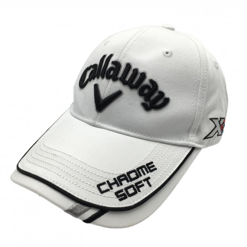 キャロウェイ キャップ 白×黒 立体ロゴ刺しゅう 表記なし  ゴルフウェア Callaway