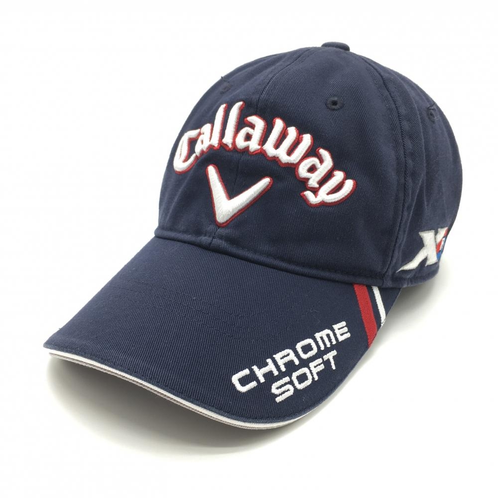 キャロウェイ キャップ ネイビー×白 一部裏メッシュ CHROME SOFT  FR  ゴルフウェア Callaway