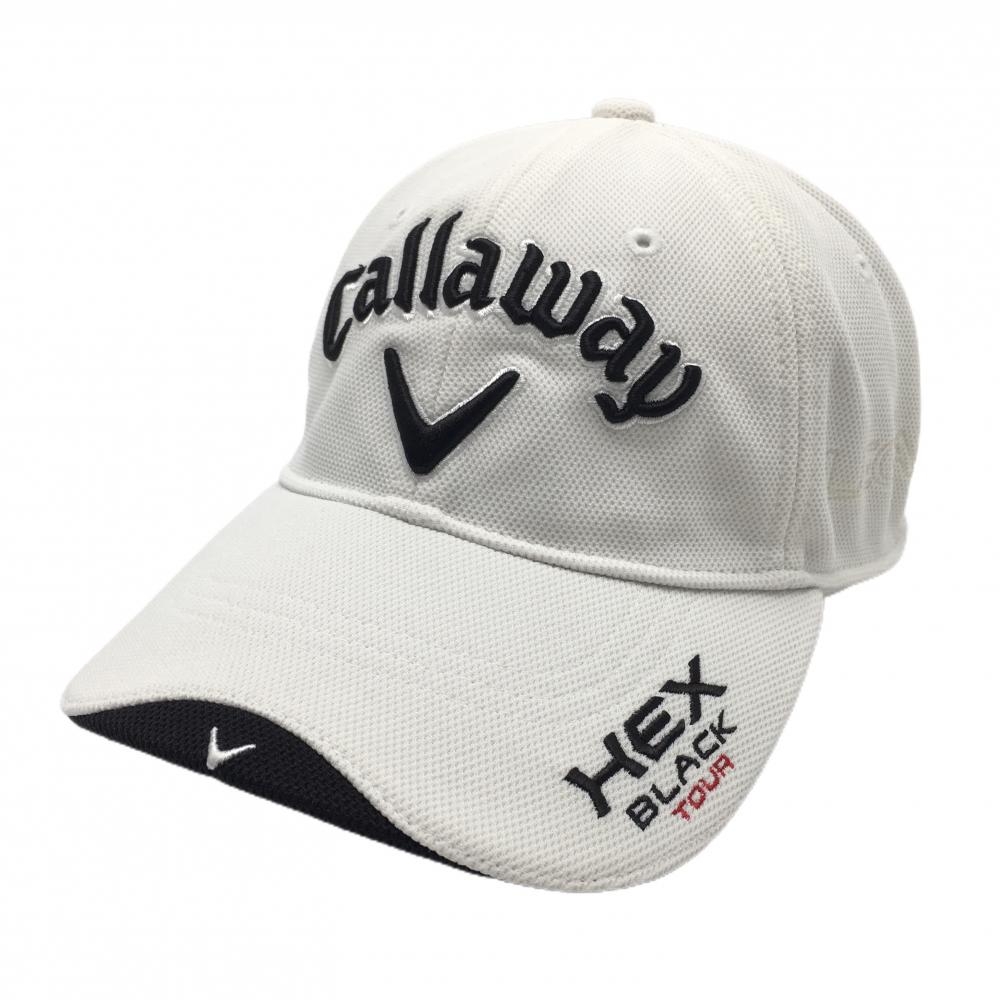 キャロウェイ キャップ 白×黒 ロゴ刺しゅう ODYSSEY フリー  ゴルフウェア Callaway