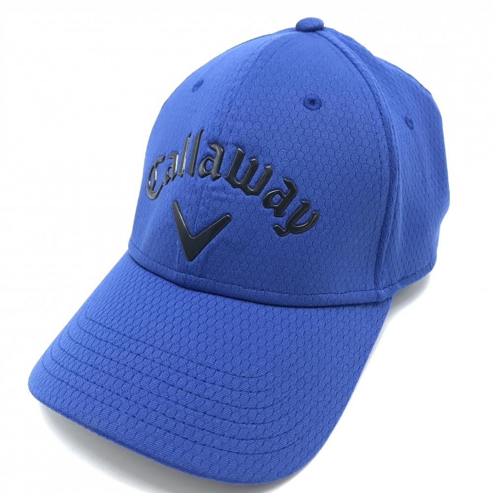 キャロウェイ キャップ ブルー×黒 フロントロゴ メッシュ調    ゴルフウェア Callaway