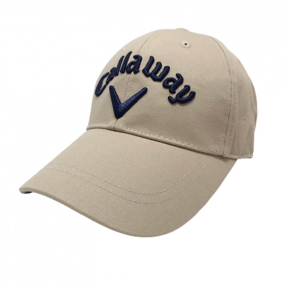 キャロウェイ キャップ ベージュ×ネイビー 立体ロゴ刺しゅう FR   ゴルフウェア Callaway