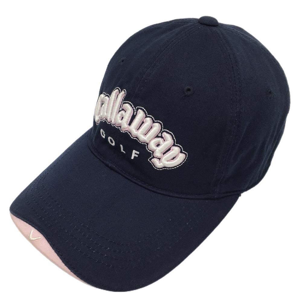 キャロウェイ キャップ ネイビー×白 立体ロゴ刺しゅう フリー   ゴルフウェア Callaway