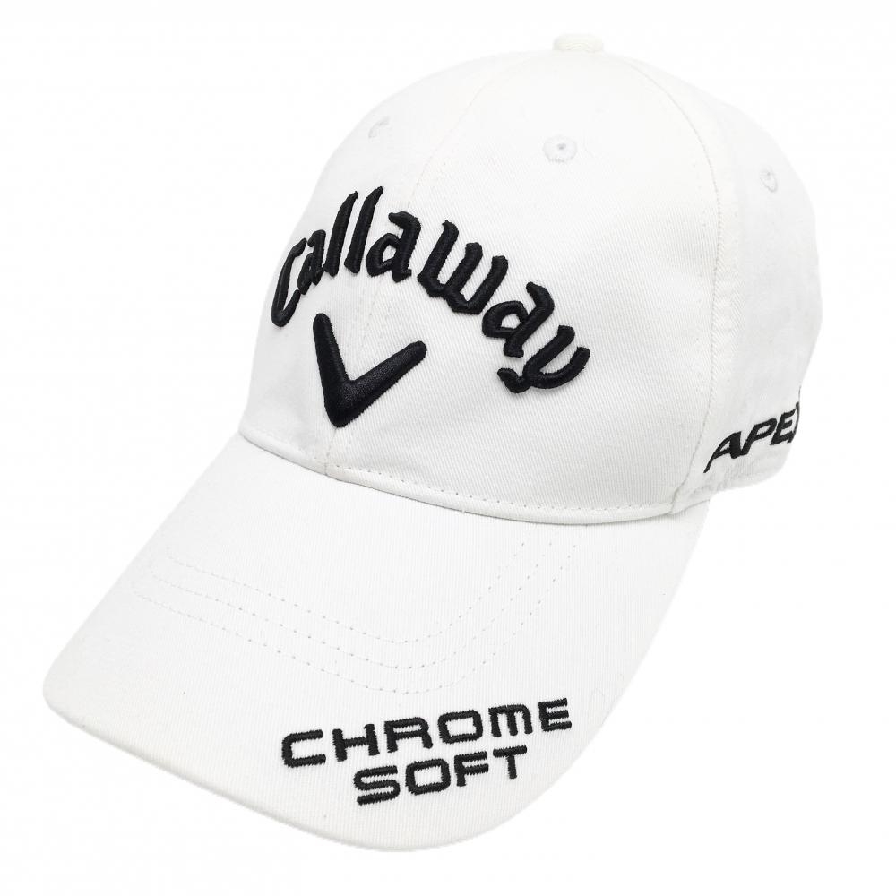 【超美品】キャロウェイ キャップ 白×黒 立体ロゴ刺しゅう FR   ゴルフウェア Callaway
