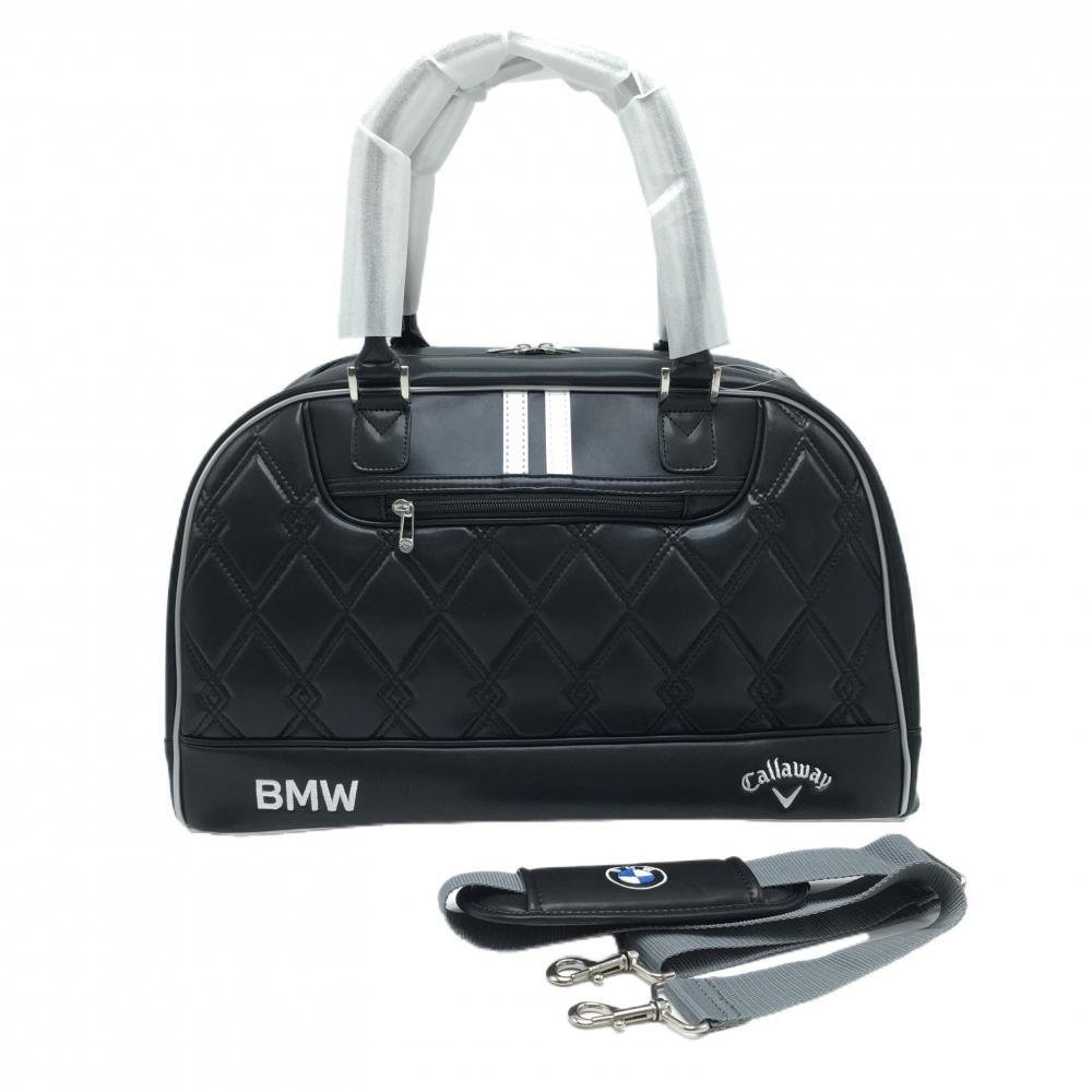 【新品】キャロウェイ×BMW 2WAYボストンバッグ 黒×白 内外ポケット付 ショルダーストラップ着脱可 ゴルフ Callaway
