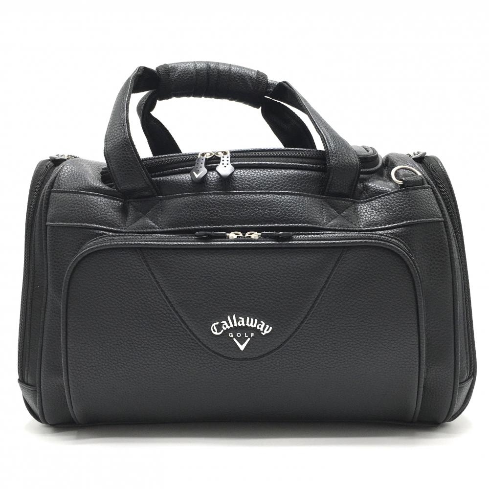 【美品】キャロウェイ ボストンバッグ 黒 シューズ収納 ロゴ白 ゴルフ Callaway
