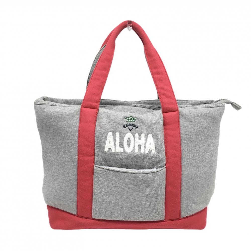 【美品】キャロウェイ ビッグトート グレー×レッド ALOHA ボストンバッグ ゴルフ Callaway