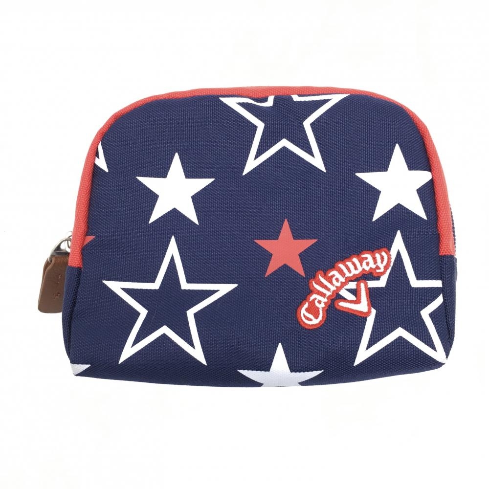 【超美品】キャロウェイ ポーチ ネイビー×白×レッド 星柄 小物入れゴルフ Callaway