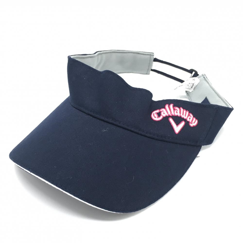 【新品】キャロウェイ サンバイザー ネイビー ロゴ刺しゅう FR  ゴルフウェア Callaway