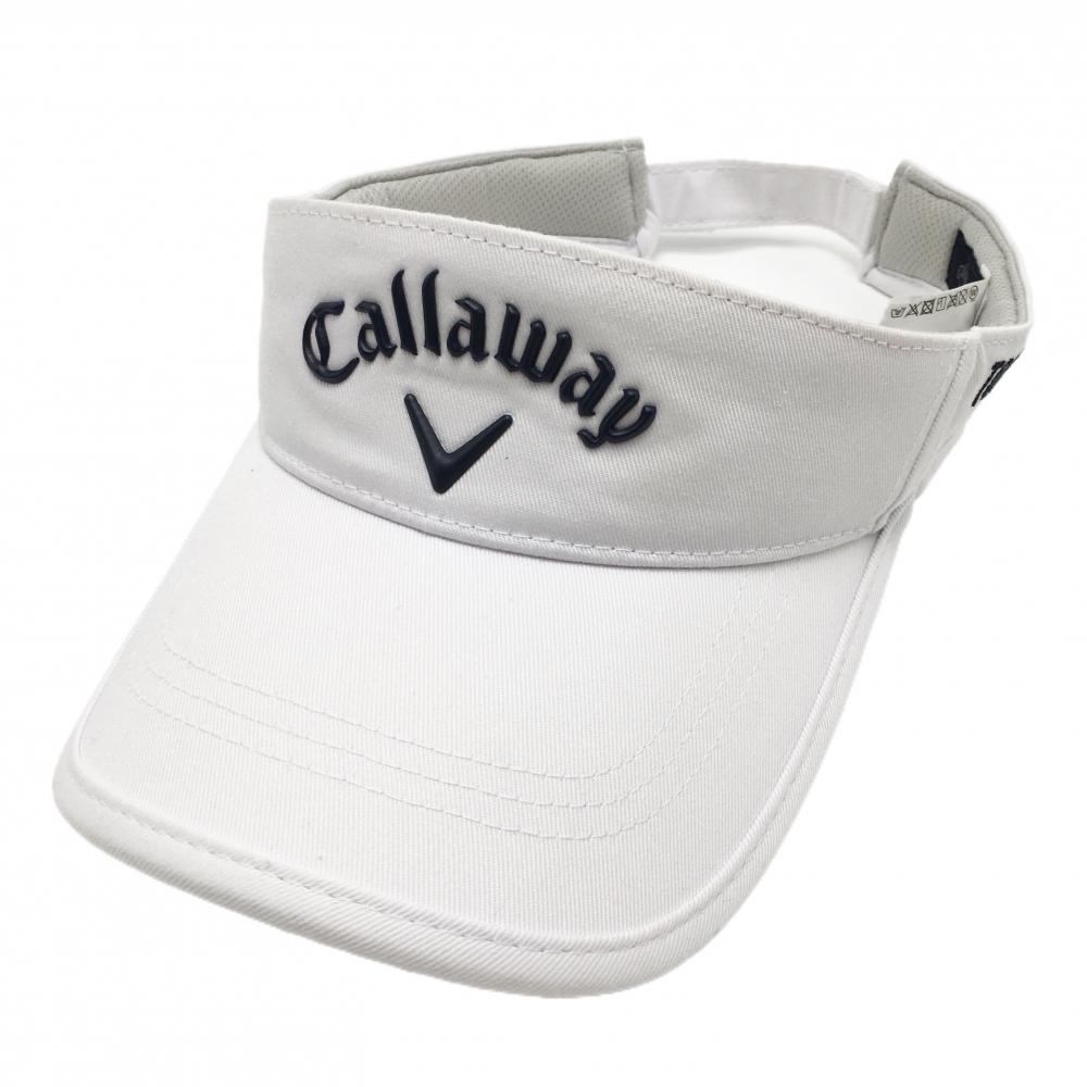 キャロウェイ サンバイザー 白×ネイビー 立体ロゴ TOKYO FR  ゴルフウェア Callaway