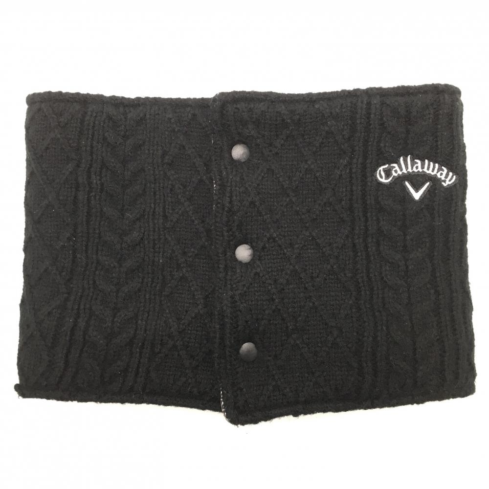 【美品】キャロウェイ ニットネックウォーマー 黒 ケーブル編み MEGAHEAT FR ゴルフウェア Callaway