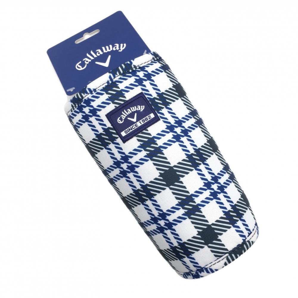 【新品】キャロウェイ ボトルホルダー 白×ブルー チェックゴルフ Callaway