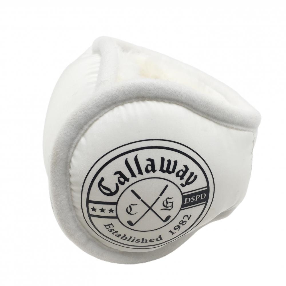 【美品】キャロウェイ イヤーマフ 白×黒 耳当て 内側ファー ゴルフ Callaway