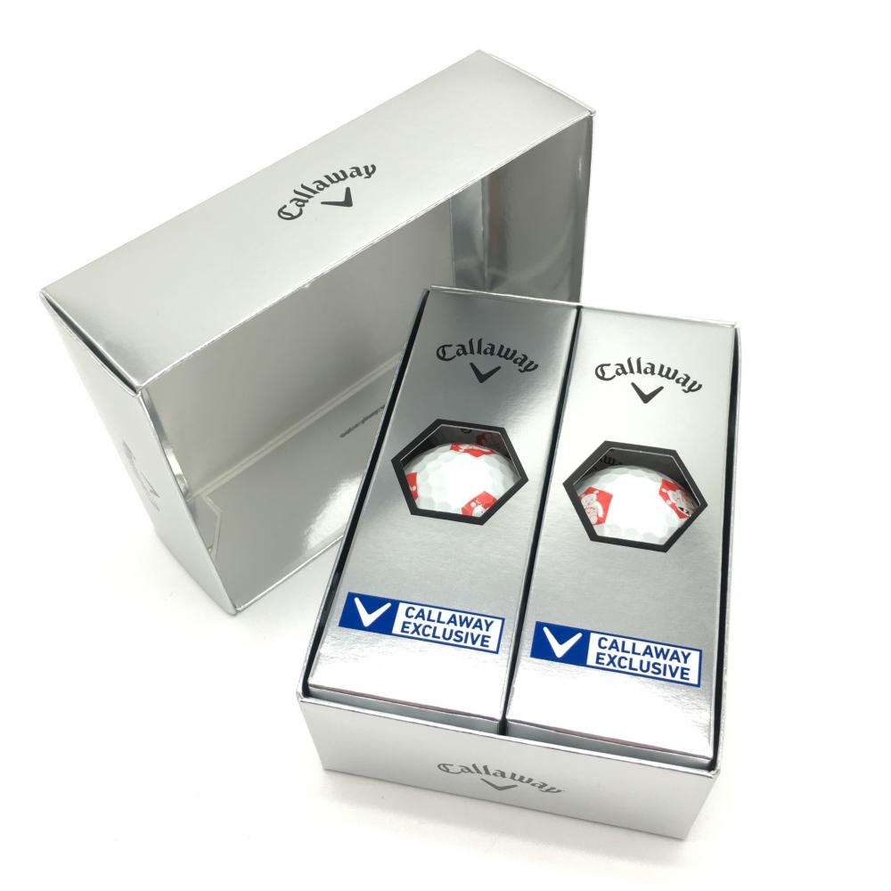【未使用品】キャロウェイ ゴルフボール 白×レッド 2スリーブ 6球 クロムソフトX ベア ゴルフ Callaway