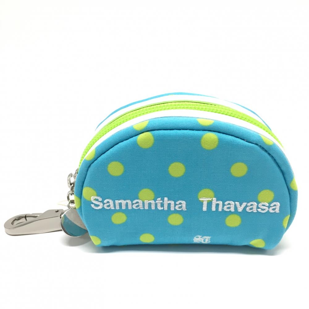 【新品】サマンサタバサ UNDER25 ボールケース ライトブルー×ライトグリーン ドット LINEA Jゴルフ Samantha Thavasa