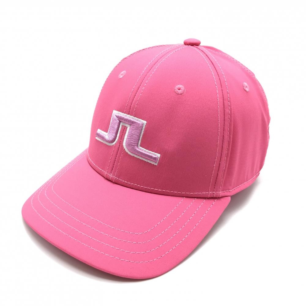 【超美品】ジェイリンドバーグ キャップ ピンク 立体ロゴ ONE SIZE   ゴルフウェア J．LINDEBERG
