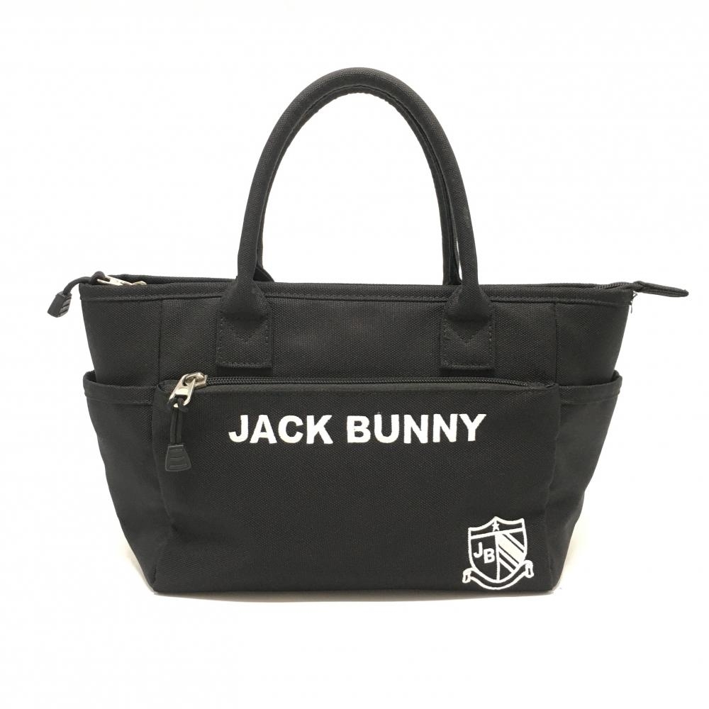 【超美品】ジャックバニー カートバッグ 黒×白 ロゴ刺しゅう  ゴルフ Jack Bunny