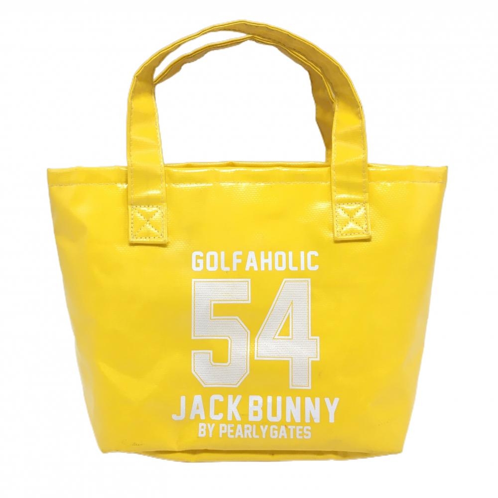 ジャックバニー カートバッグ イエロー×白 ロゴプリント 内ポケット ゴルフ Jack Bunny