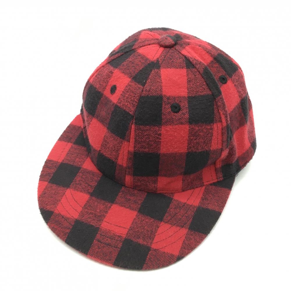 【美品】ジャックバニー フラットキャップ グリーン×黒 ブロックチェック 表微起毛 コットン100％  FR ゴルフウェア Jack Bunny