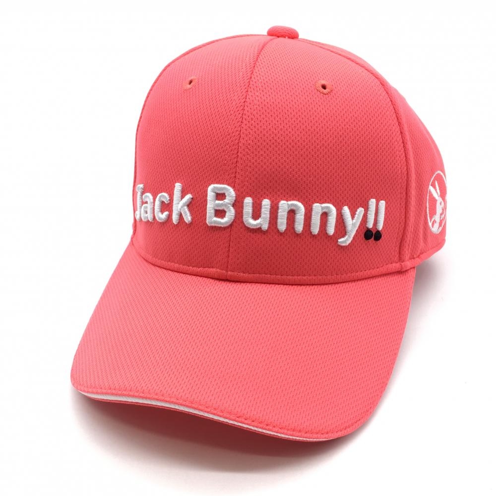 【新品】ジャックバニー キャップ ピンク×白 ロゴ刺しゅう FR ゴルフウェア 2022年モデル Jack Bunny 画像