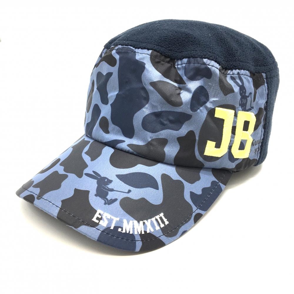 ジャックバニー フリース切替ワークキャップ ネイビー×黒 迷彩 カモフラ  FR  ゴルフウェア Jack Bunny