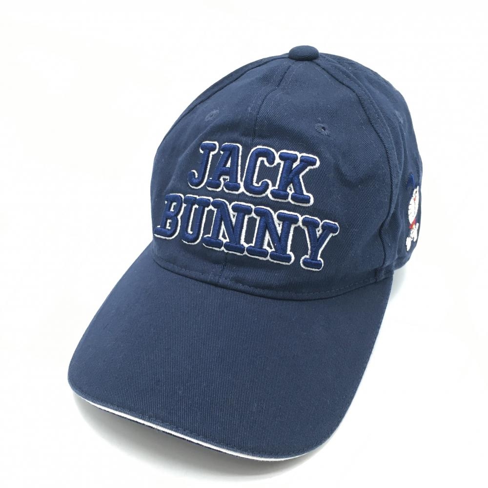 ジャックバニー×ドラえもん キャップ ネイビー ロゴ刺しゅう うさ耳ドラえもん FR   ゴルフウェア Jack Bunny