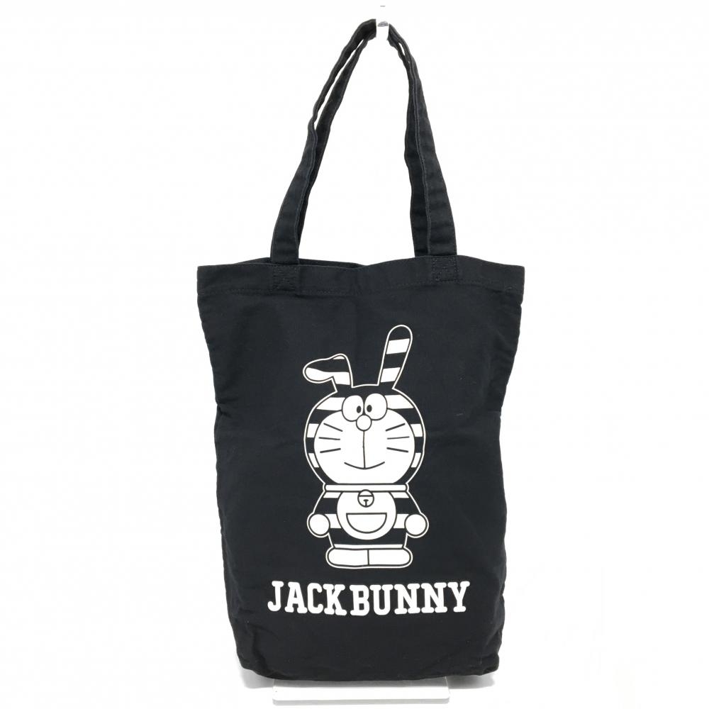 ジャックバニー×ドラえもん トートバッグ 黒×白 ボーダードラえもん キャンバス ゴルフ Jack Bunny