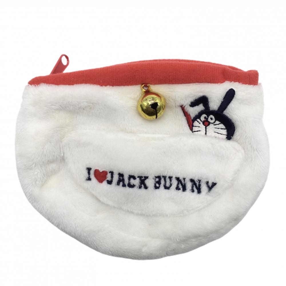 ジャックバニー×ドラえもん ポーチ 白×レッド 四次元ポケットゴルフ Jack Bunny