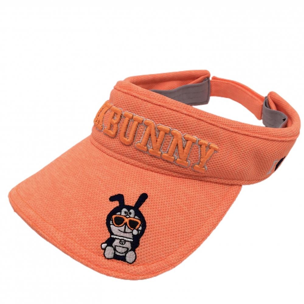 【超美品】ジャックバニー×ドラえもん サンバイザー 蛍光オレンジ うさ耳ドラえもん 立体ロゴ FR  ゴルフウェア Jack Bunny