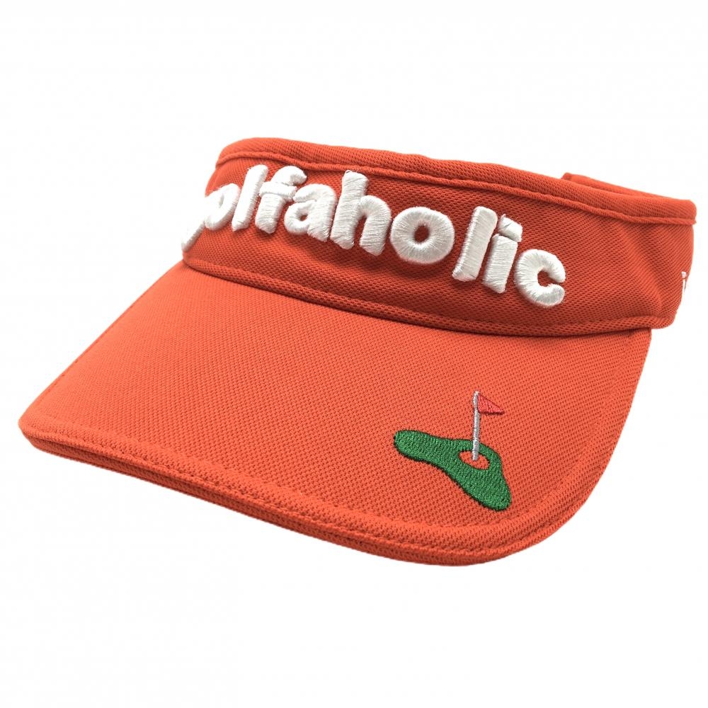 【超美品】ジャックバニー サンバイザー レッド×白 ロゴ刺しゅう FR  ゴルフウェア Jack Bunny