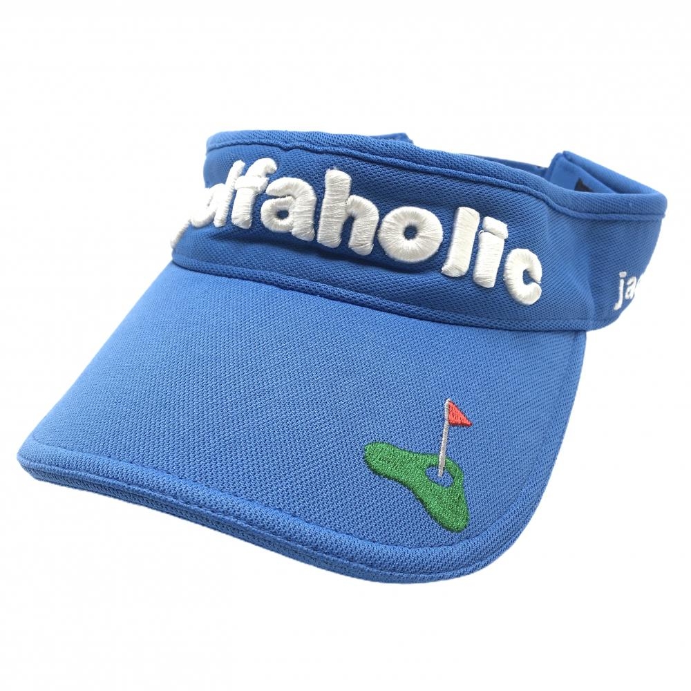 ジャックバニー サンバイザー ライトブルー×白 ロゴ刺しゅう FR  ゴルフウェア Jack Bunny