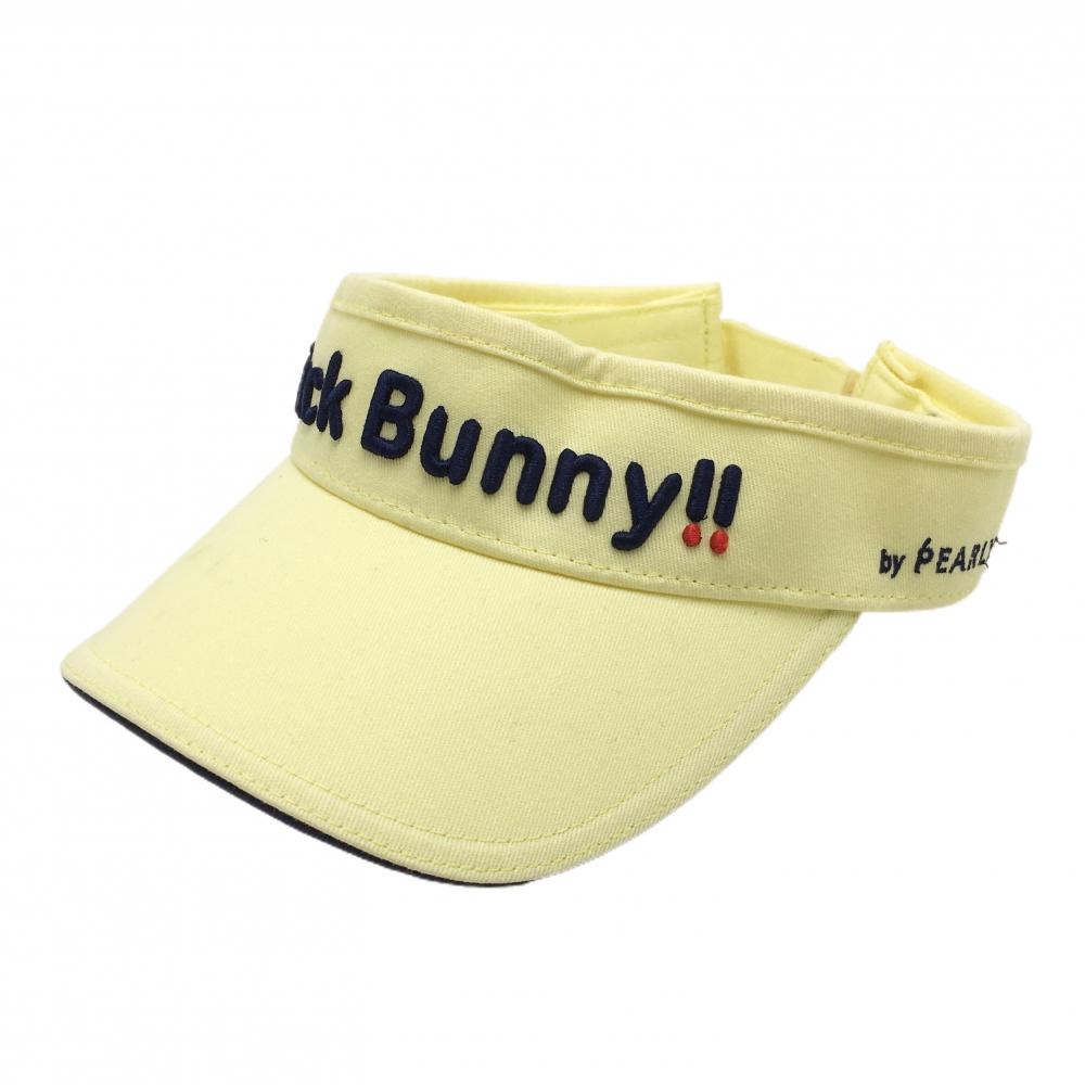 ジャックバニー サンバイザー イエロー×ネイビー 立体ロゴ刺しゅう FR  ゴルフウェア Jack Bunny