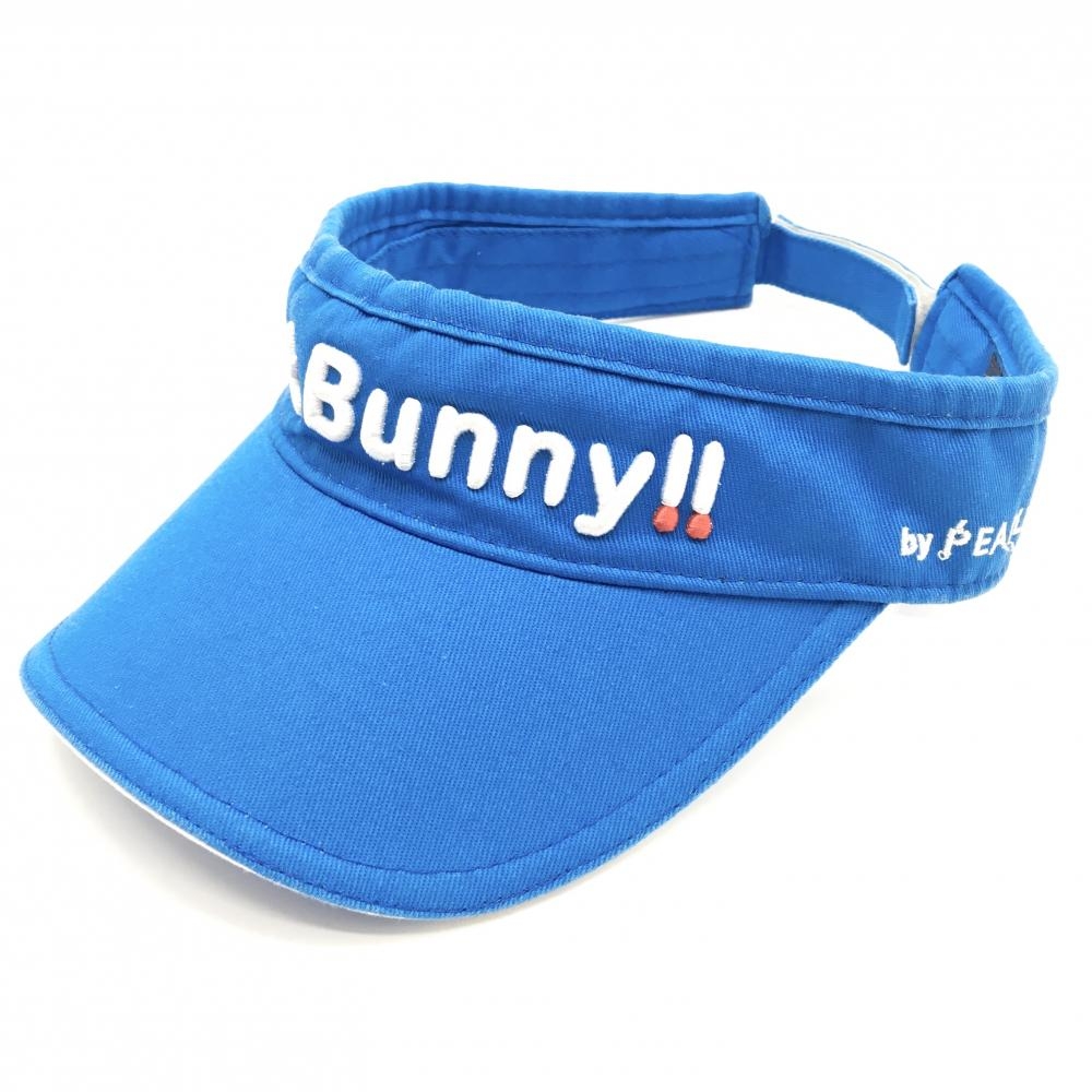 ジャックバニー サンバイザー ブルー×白 立体ロゴ刺しゅう FR  ゴルフウェア Jack Bunny