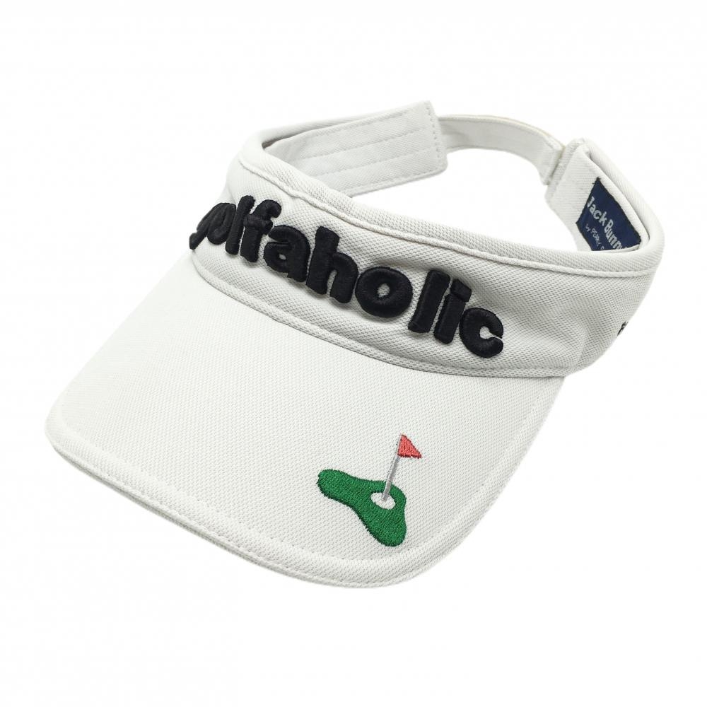 ジャックバニー サンバイザー 白 立体ロゴ FR   ゴルフウェア Jack Bunny