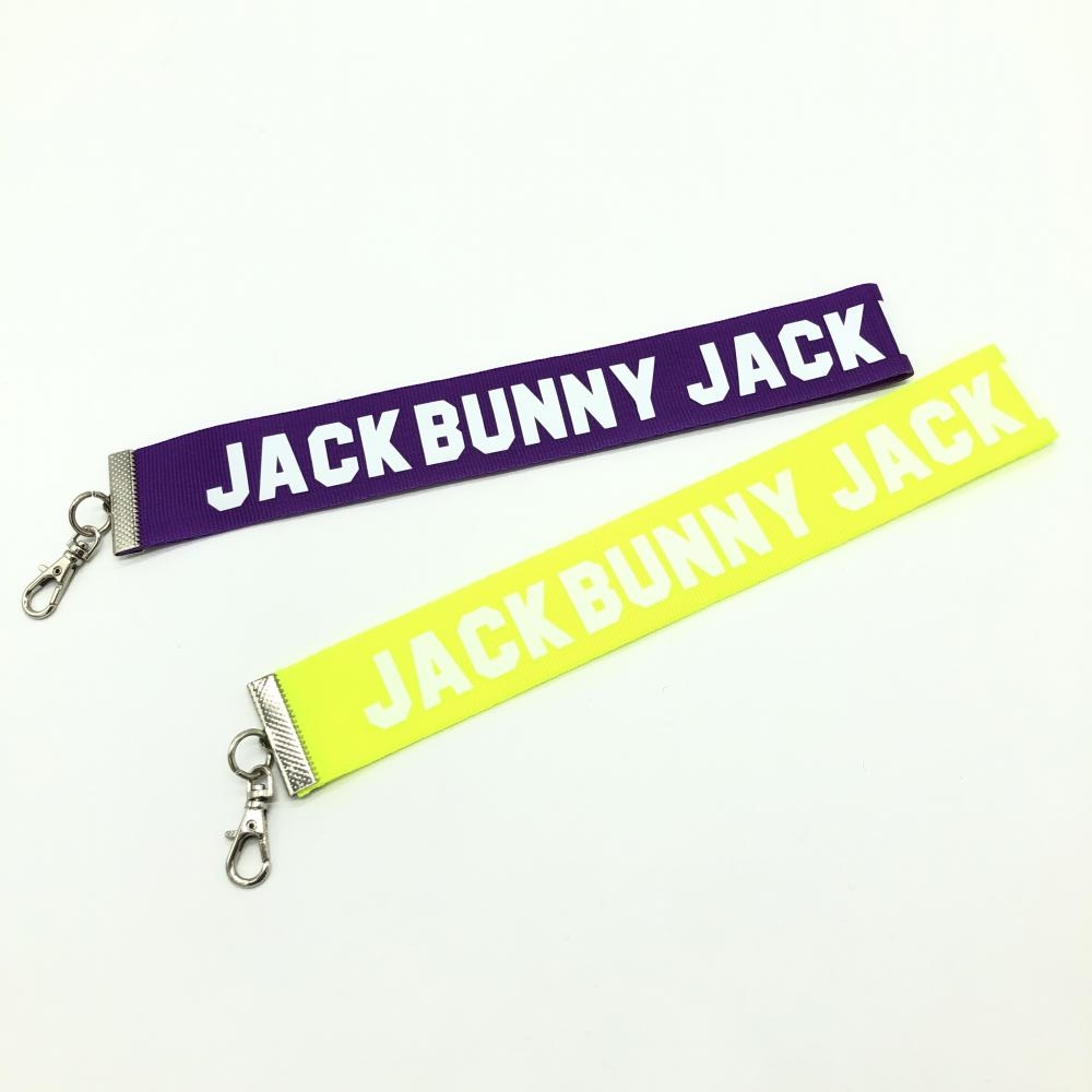 【超美品】Jack Bunny ジャックバニー ロゴチャーム2点セット 蛍光イエロー×パープル ゴルフ
