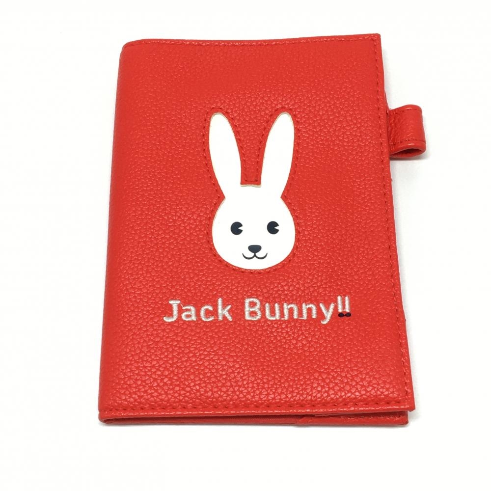 【美品】ジャックバニー スコアカードケース レッド×白 ラビット 鏡付き ゴルフ Jack Bunny