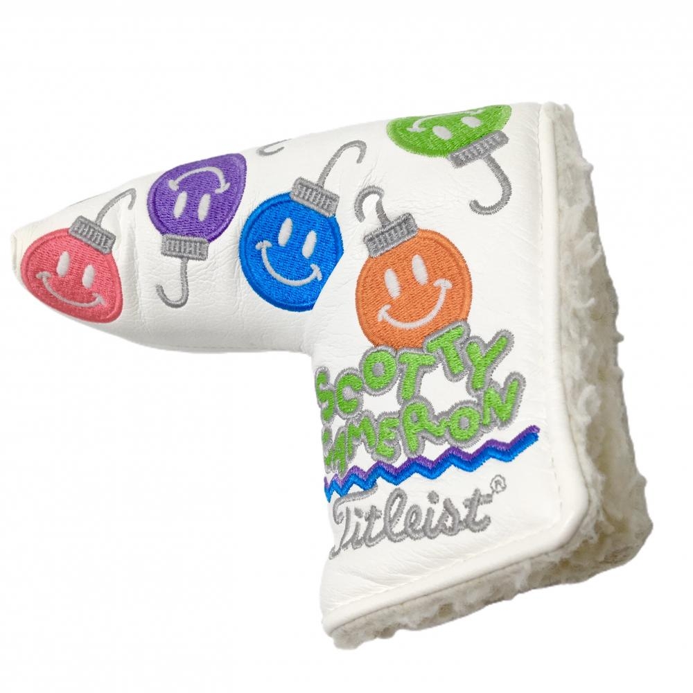 スコッティキャメロン パターカバー 白×マルチカラー ピン型 総柄 Titleist  ゴルフ Scotty Cameron