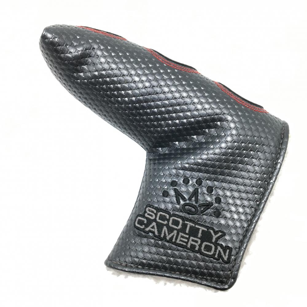 【美品】スコッティキャメロン パターカバー ダークグレー×黒 ロゴ刺しゅう ピン型 ゴルフ Scotty Cameron