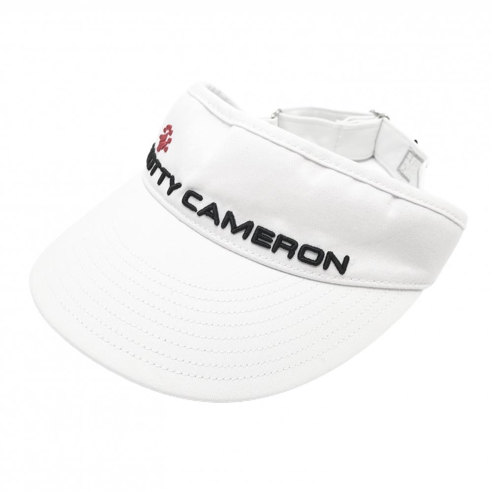 【美品】スコッティキャメロン×ニューエラ サンバイザー 白×黒 立体ロゴ タイトリスト   ゴルフウェア Scotty Cameron